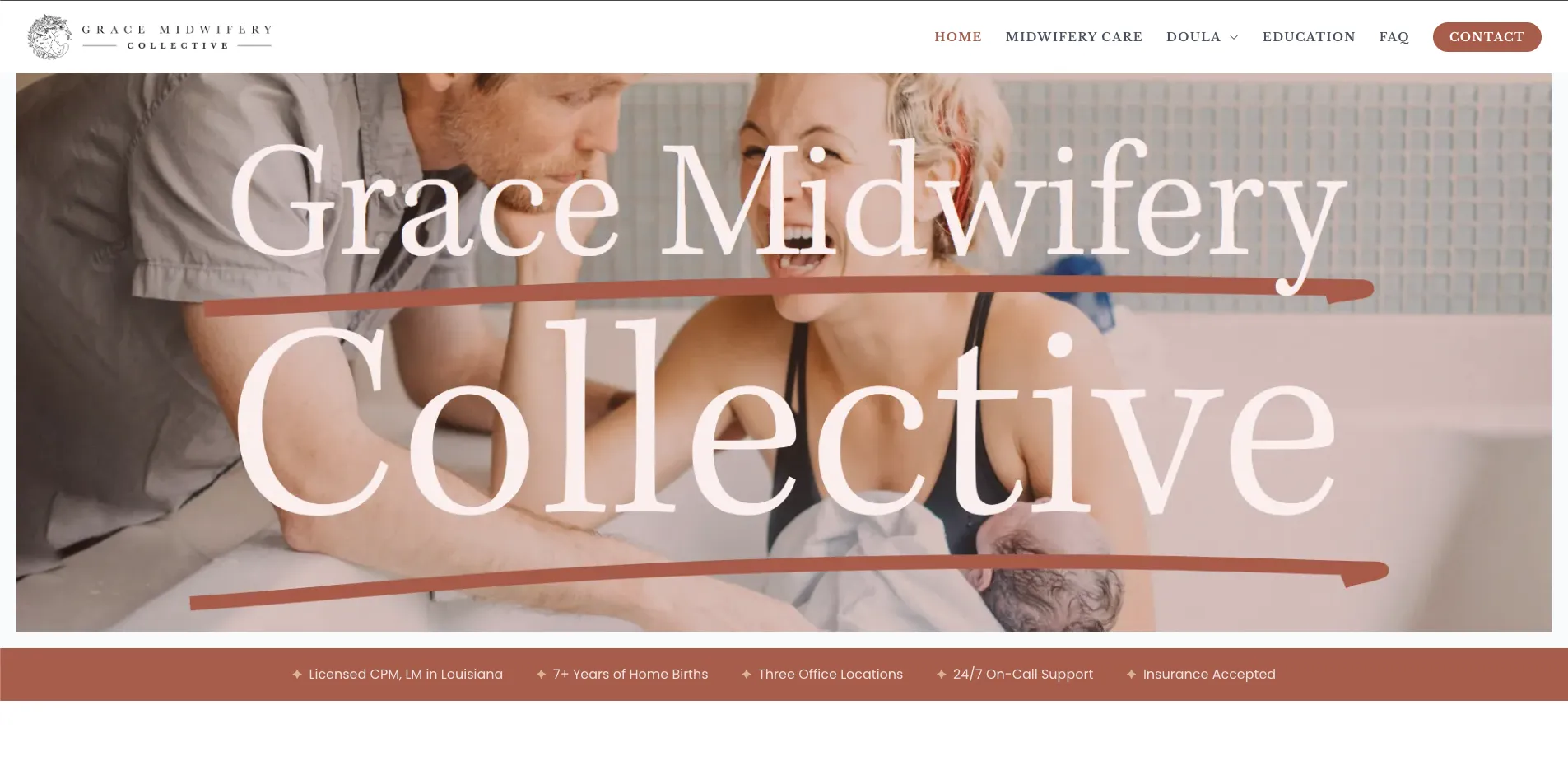 Grace Midwifery Collective website portfolio preview